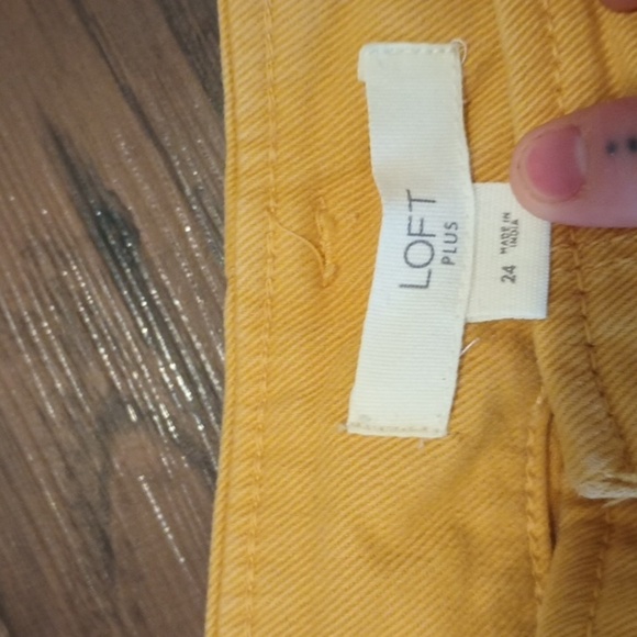 The Loft Plus Yellow Belted Cropped Straight Leg Trousers A33 - Picture 4 of 6